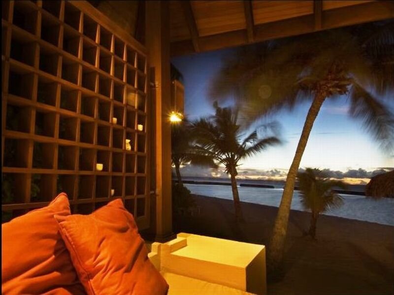 Beachside lounge at dusk