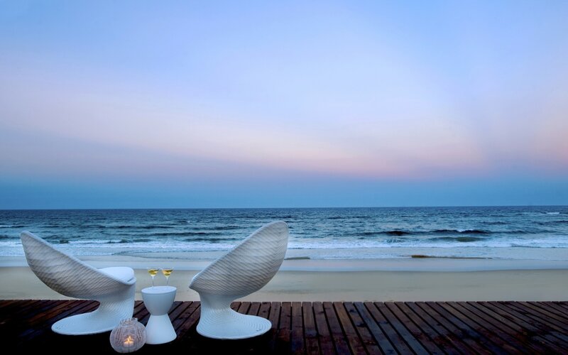 Beachside lounge at dusk