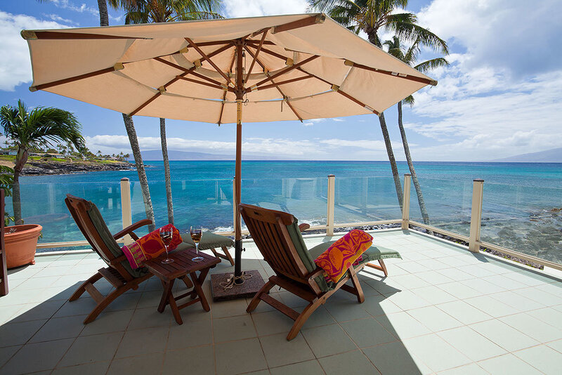 Beachside Patio with Lounge Chairs
