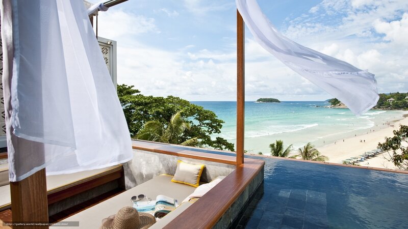 Beachside pool with ocean view