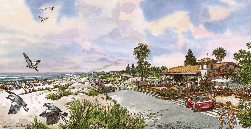 Beachside resort illustration
