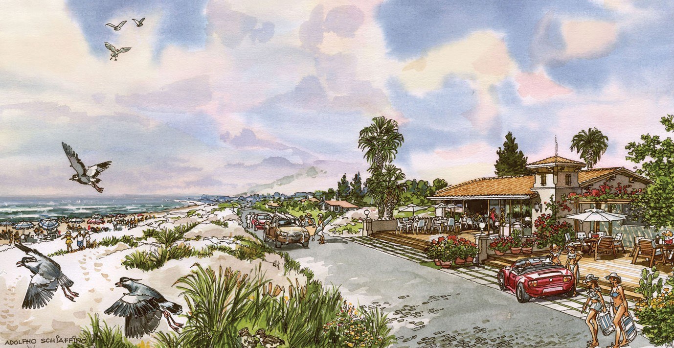 Beachside resort illustration