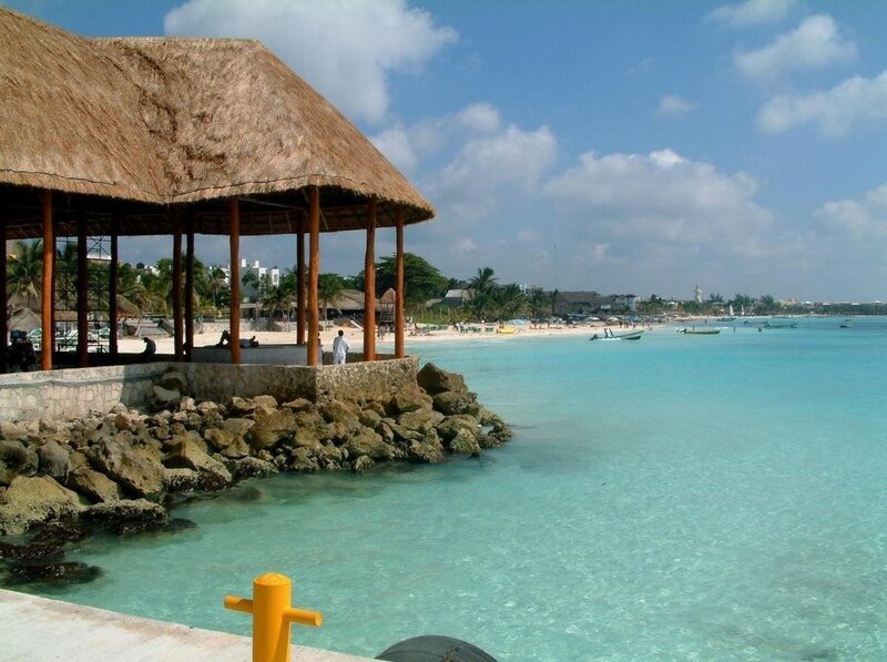 Beachside thatched pavilion