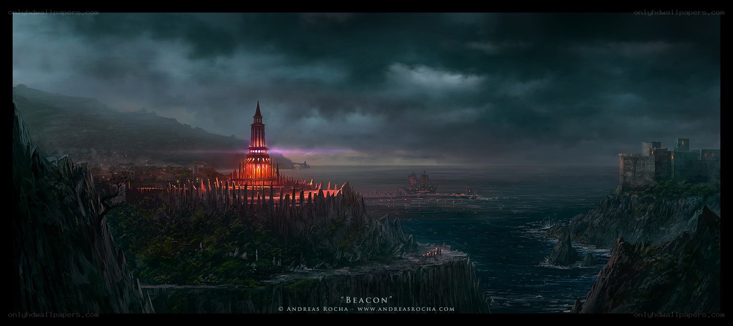 Beacon on a stormy coast