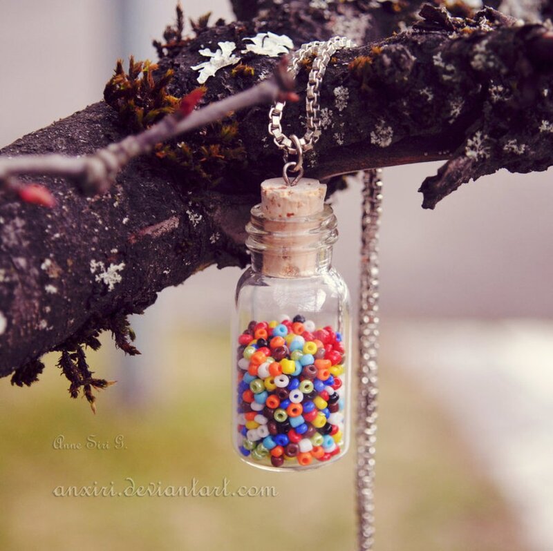 Beaded Bottle Pendant