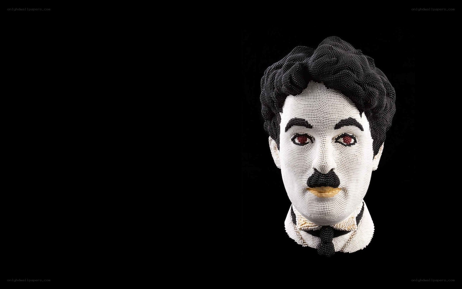 beaded charlie chaplin portrait