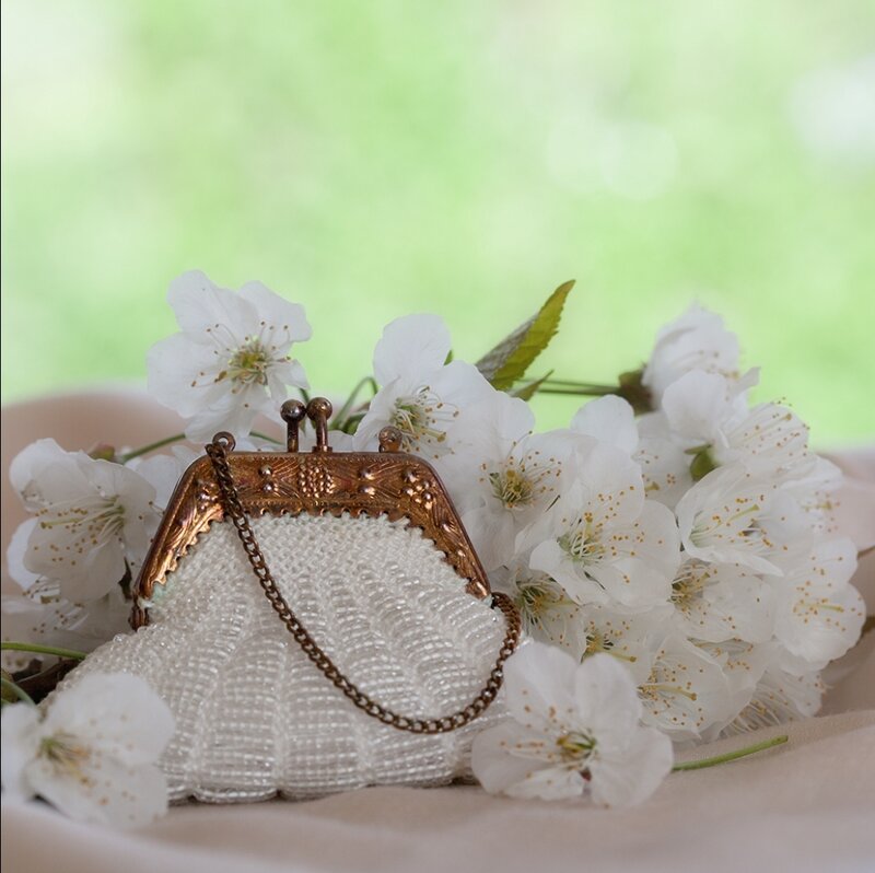 Beaded Clutch with Flowers