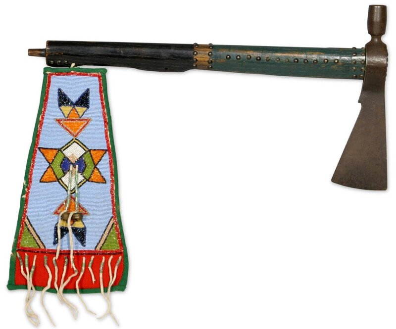 Beaded Pouch with Tomahawk