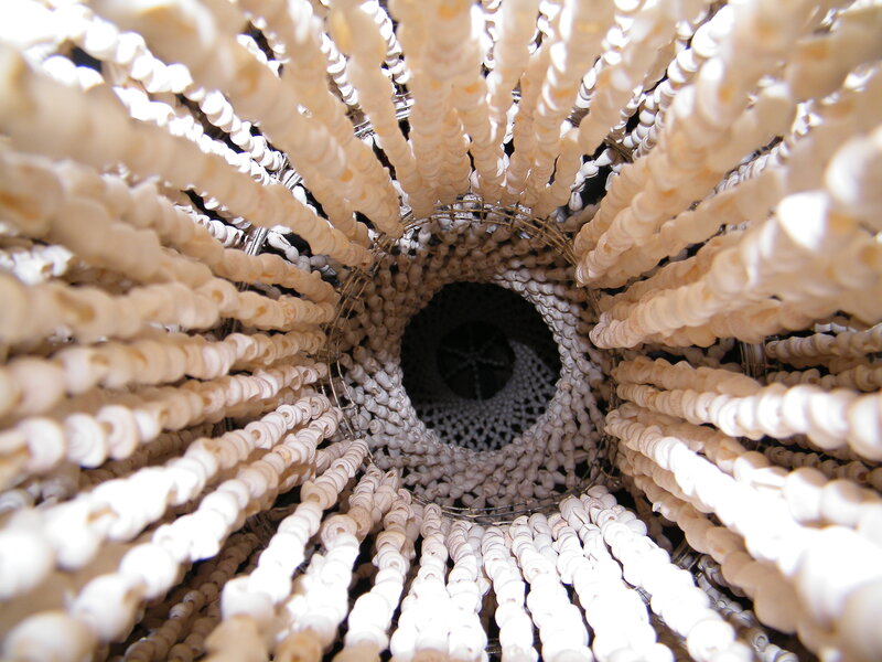 beaded shell sculpture tunnel