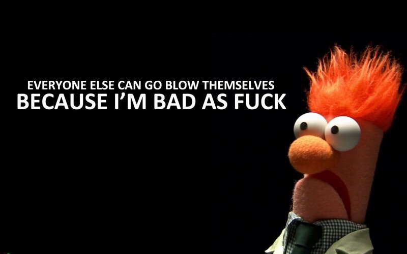 Beaker meme with bold text