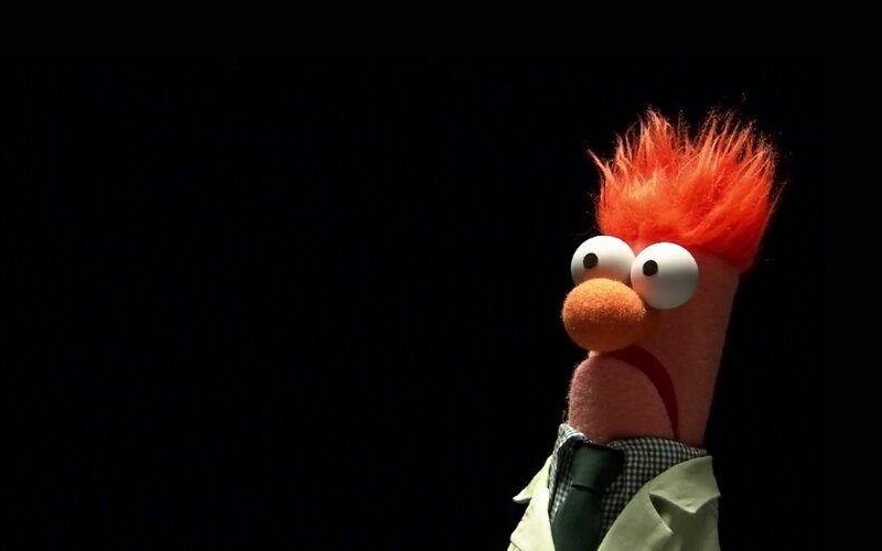 Beaker Puppet — Black, Dramatic, Photograph