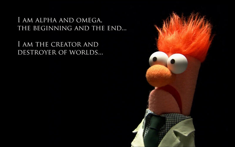 Beaker Puppet — Black, Dramatic