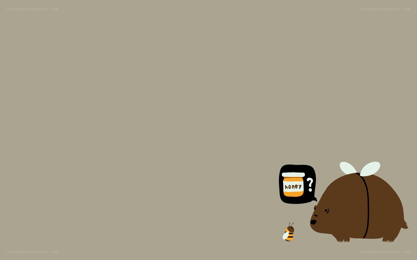 bear and bee with honey