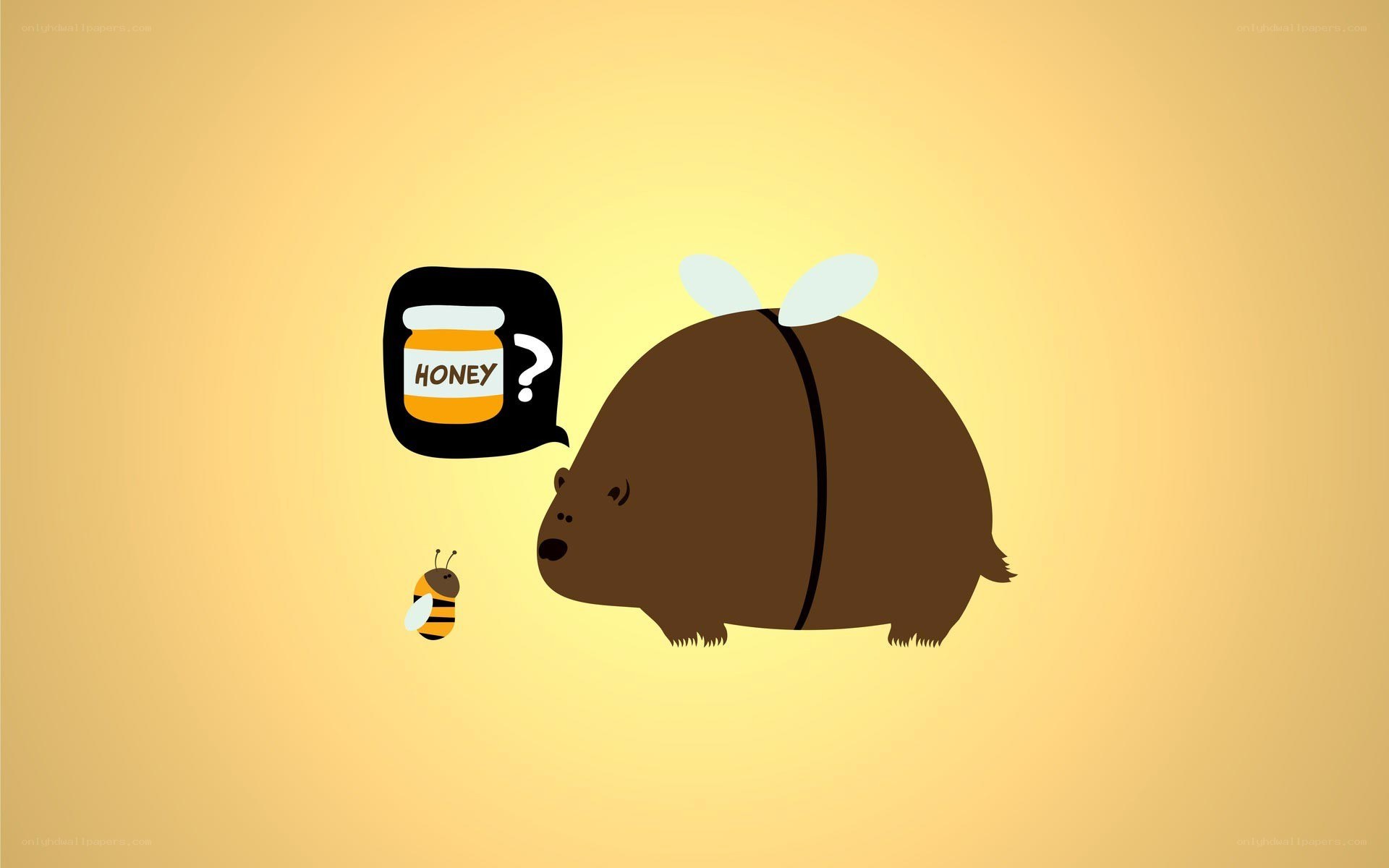 bear and bee with honey