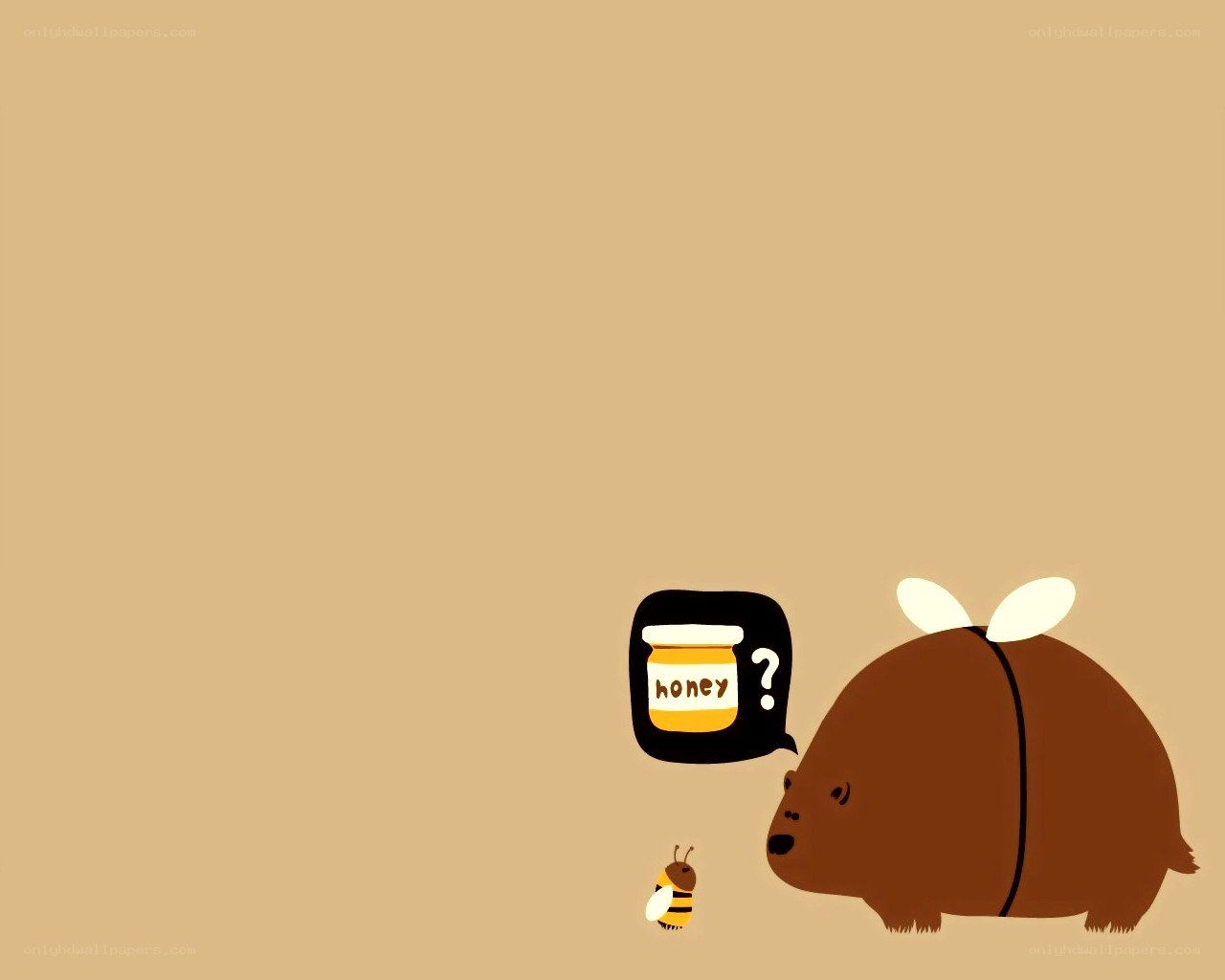 bear and bee with honey