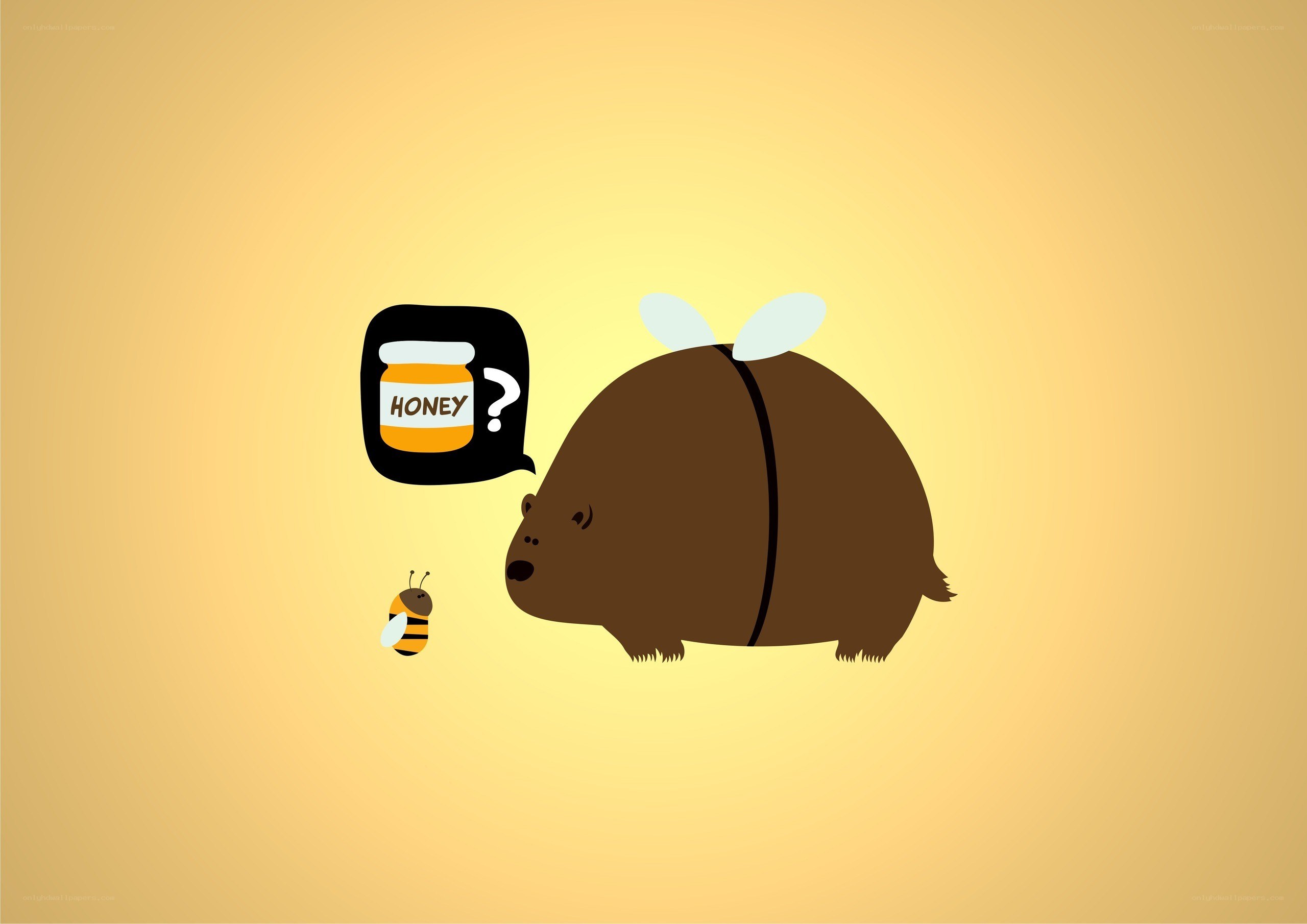 bear and bee with honey