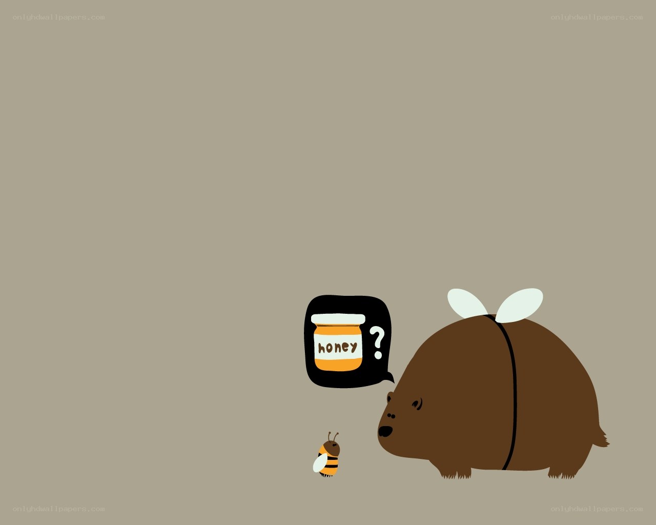 bear and bee with honey