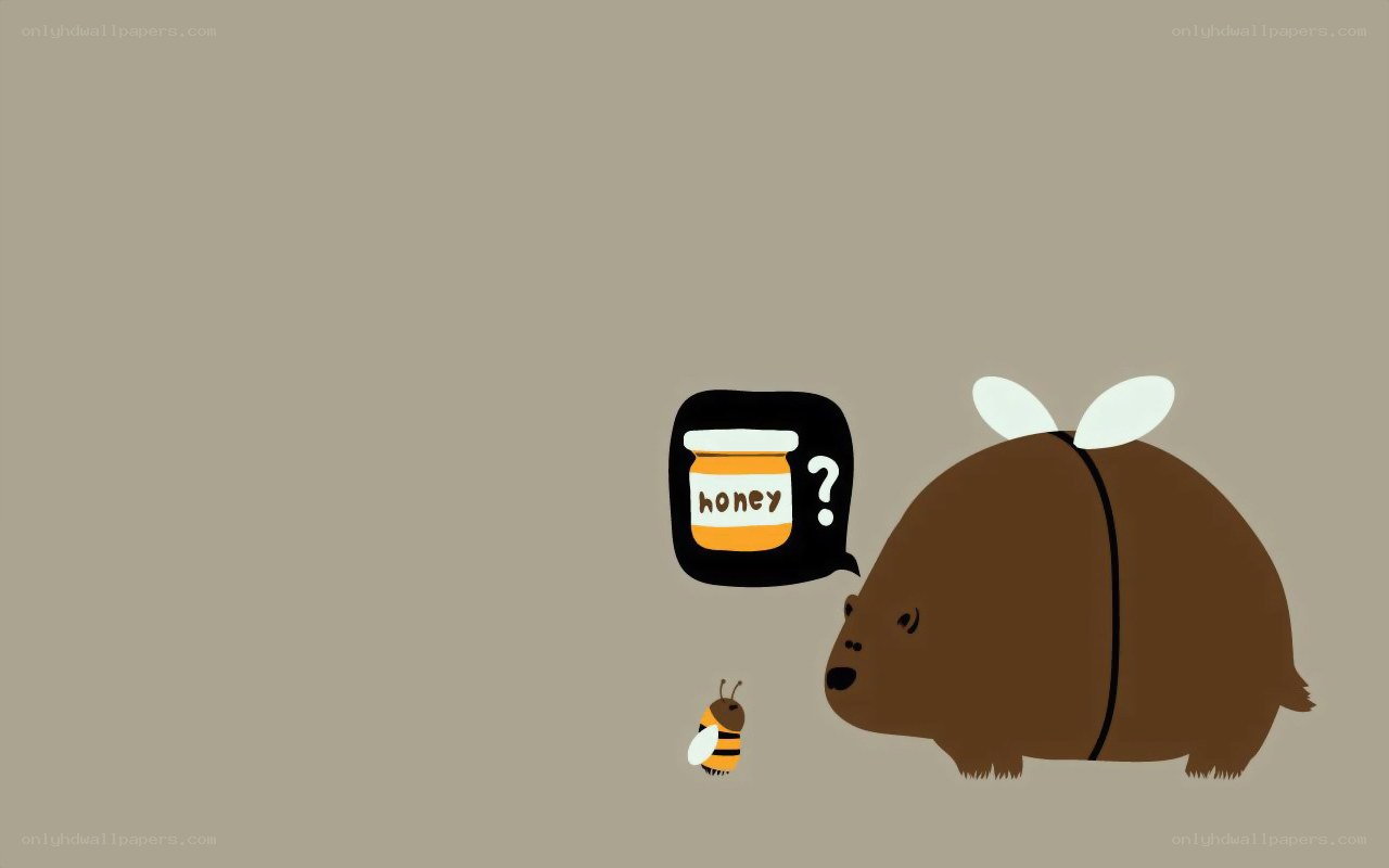 bear and bee with honey