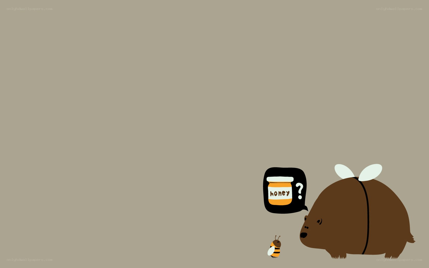 bear and bee with honey