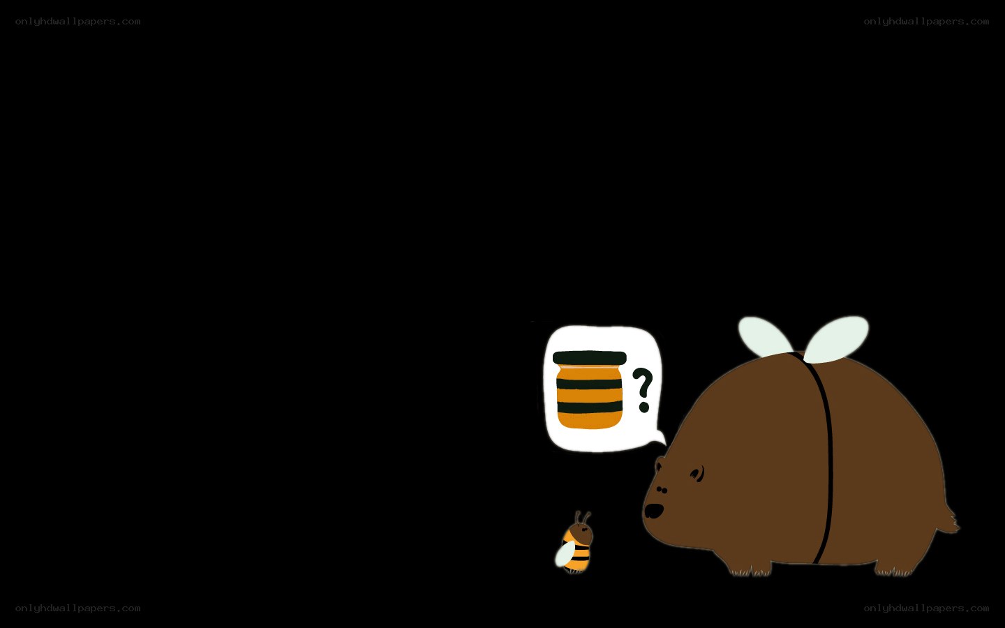 bear and bee with honey jar