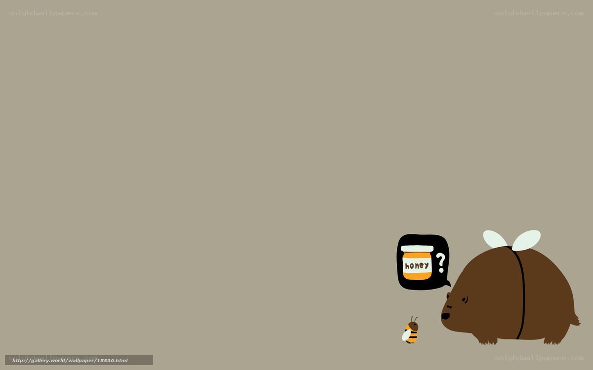 bear and bee with honey