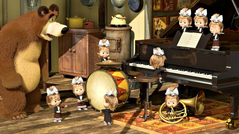 Bear and Children Musicians — Brown