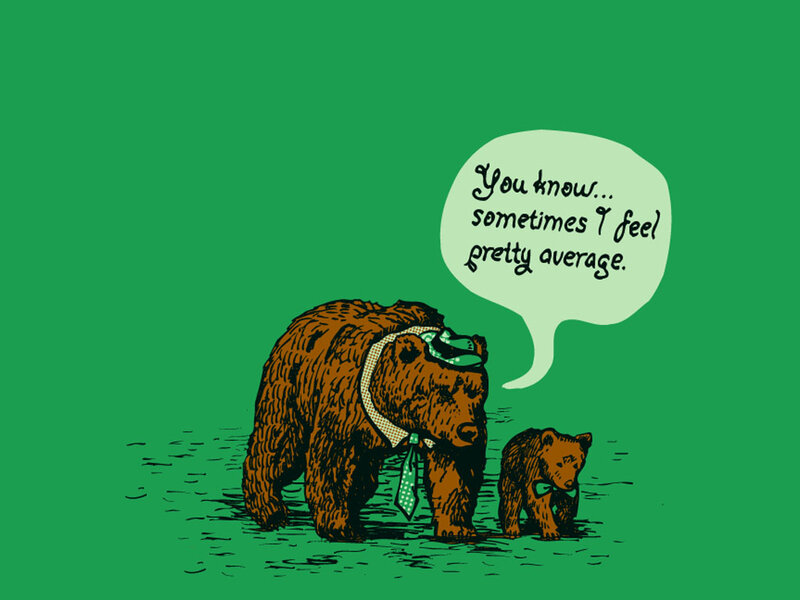 Bear and cub with tie