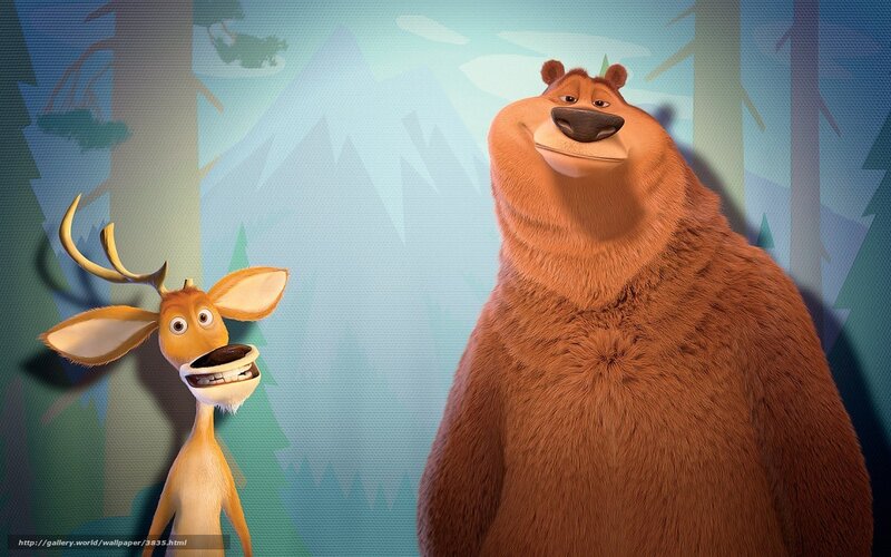 Bear and Deer in Forest