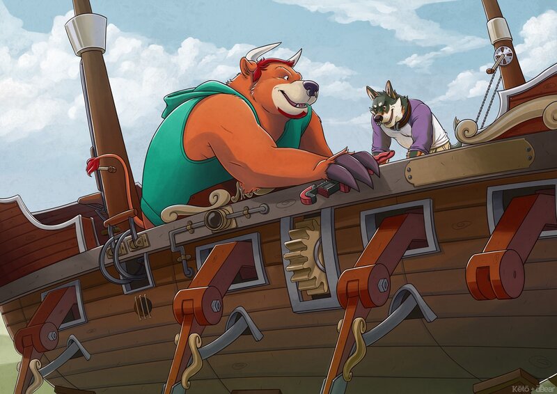 Bear and Dog on Ship