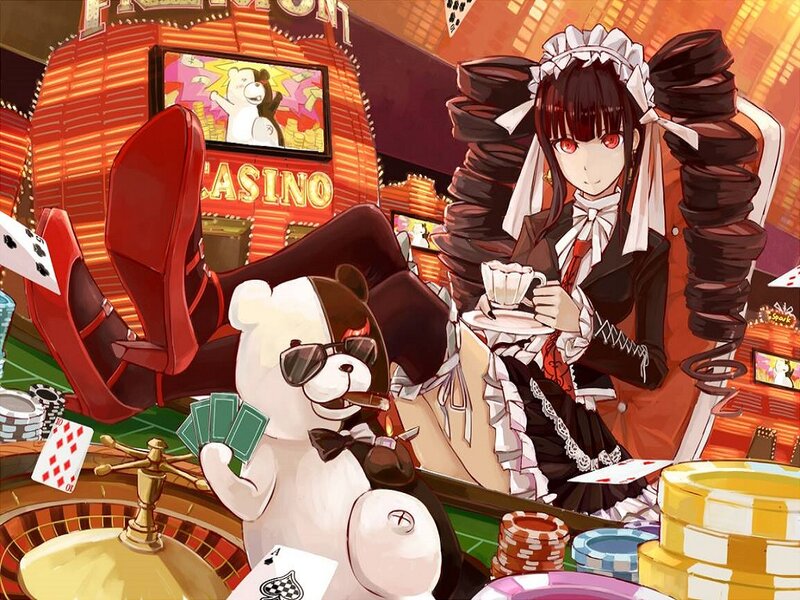 Bear and Girl in Casino