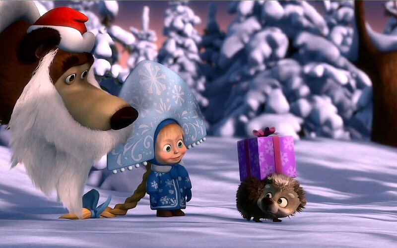 Bear and Girl in Snow