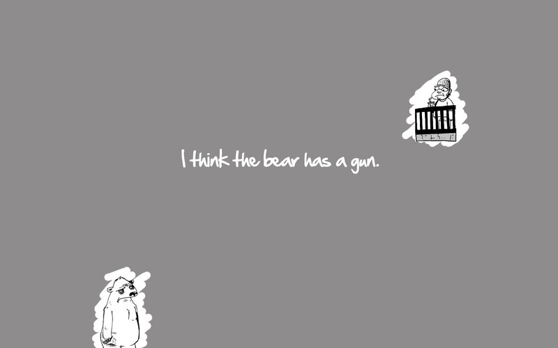 Bear and Man in Crib