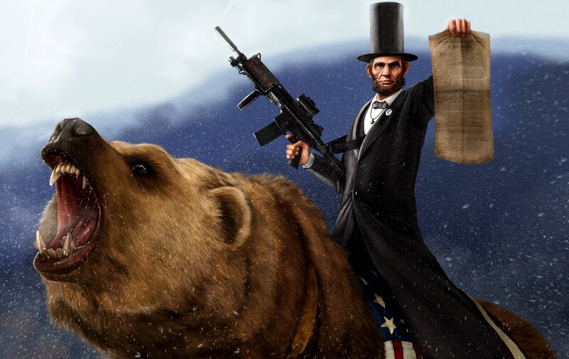 Bear and Man on Back