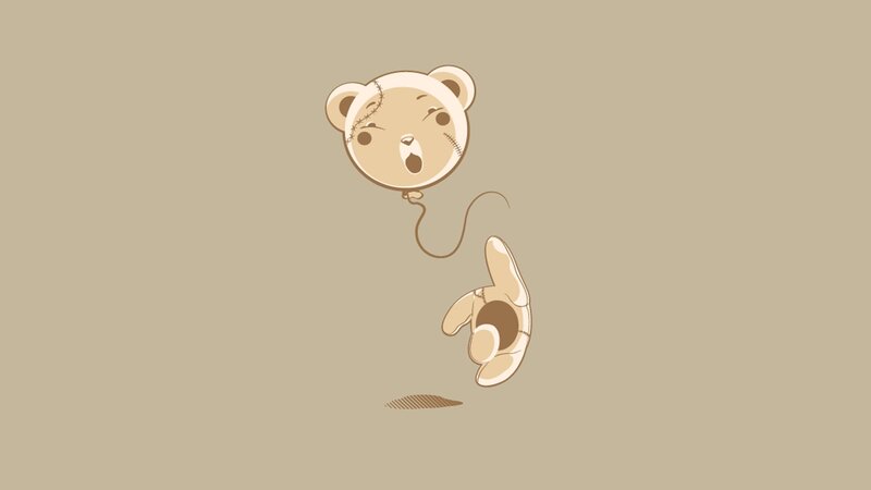 bear balloon floating away