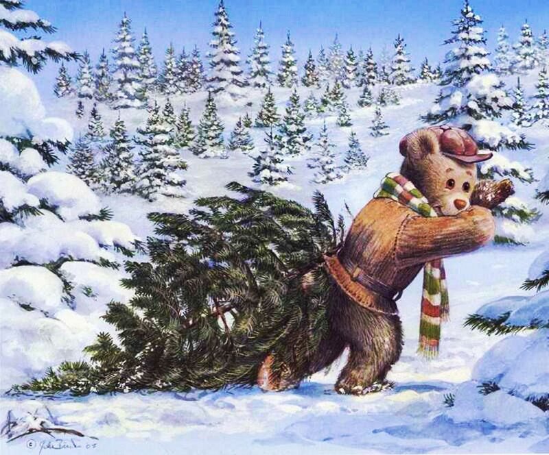 Bear Carrying Tree