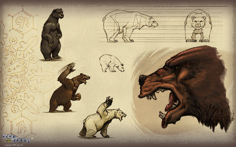bear character design sketches