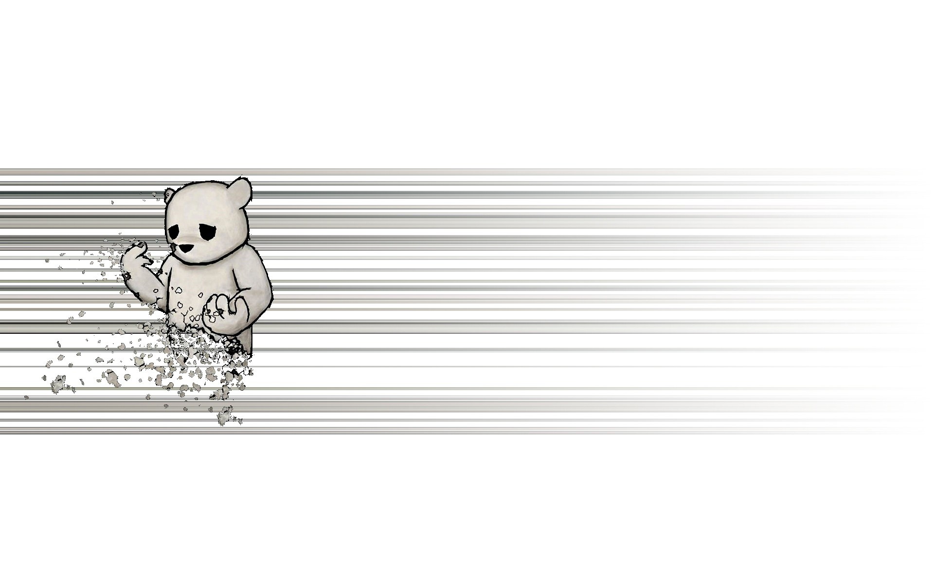 bear character disintegrating