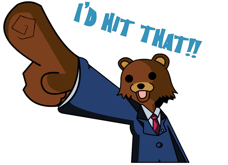 bear character pointing