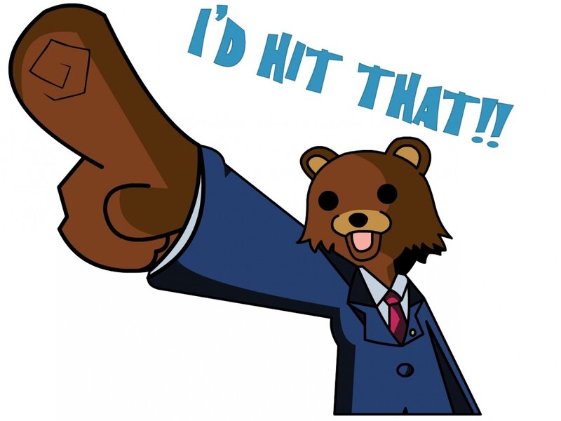 bear character with fist raised