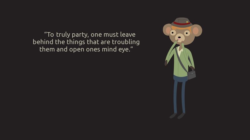 bear character with quote