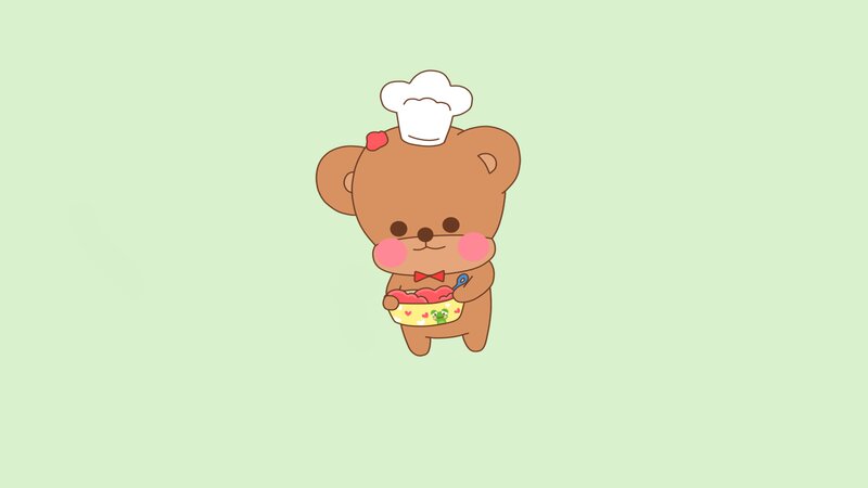 Bear Chef Holding Bowl