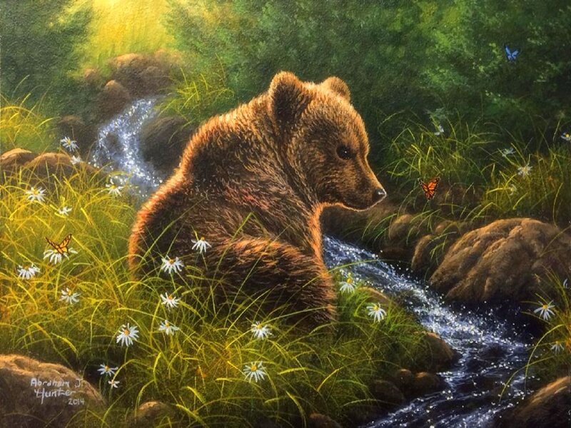 Bear Cub in Stream