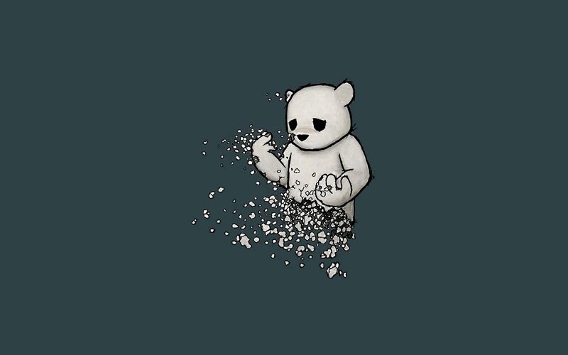 bear disintegrating into particles