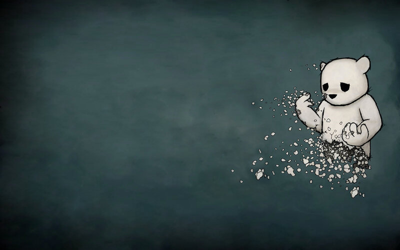 bear dissolving into particles