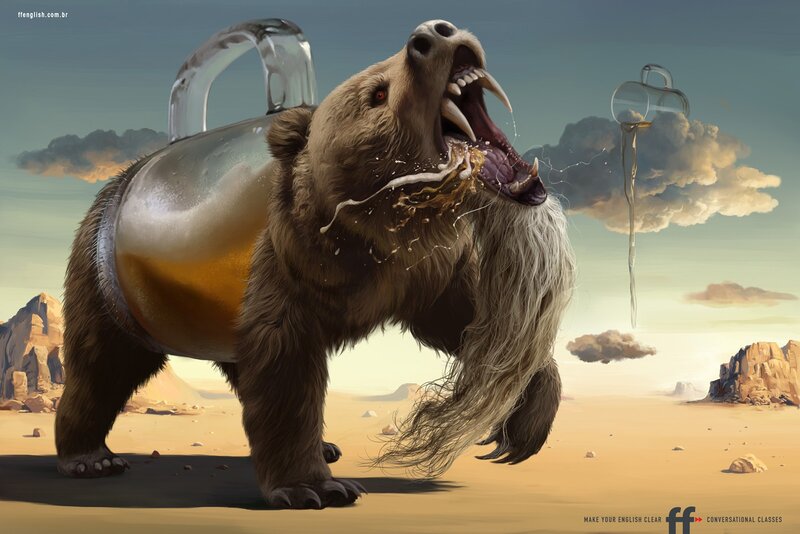 bear drinking from a pitcher