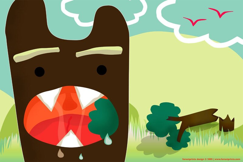 bear eating tree