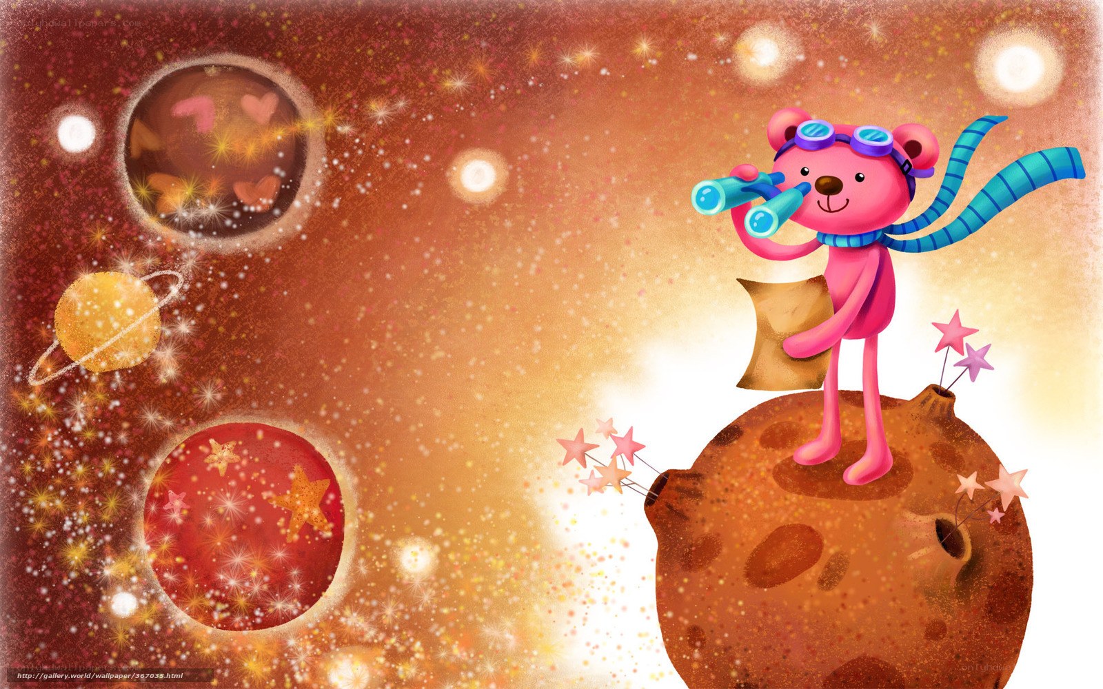 bear exploring space