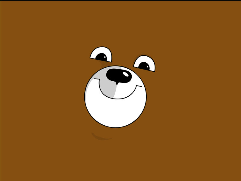 Bear Face — Brown, Happy