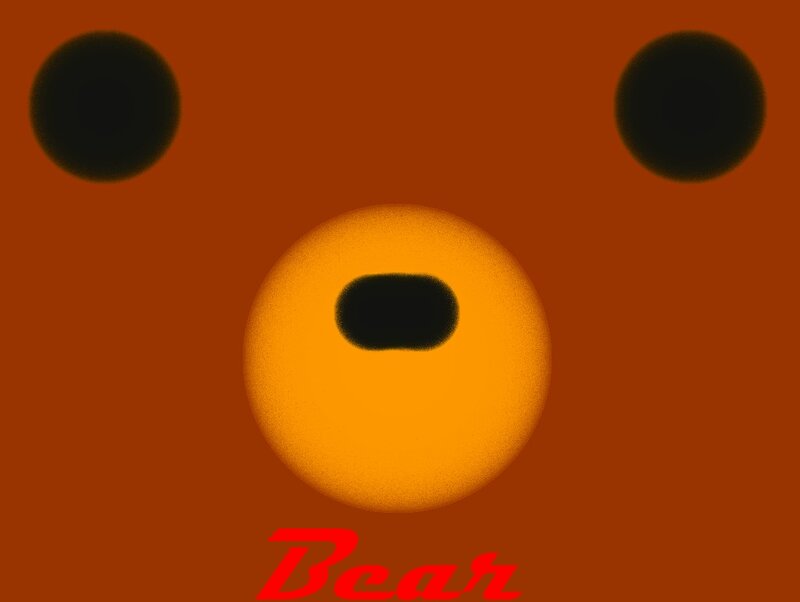 Bear Face Illustration — Orange