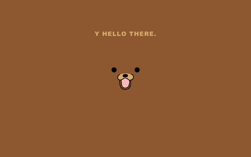 bear face with hello text